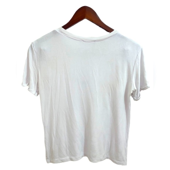 ZARA WOMAN BASIC WHITE TEE RIB SHIRT SIZE MEDIUM - Picture 2 of 3
